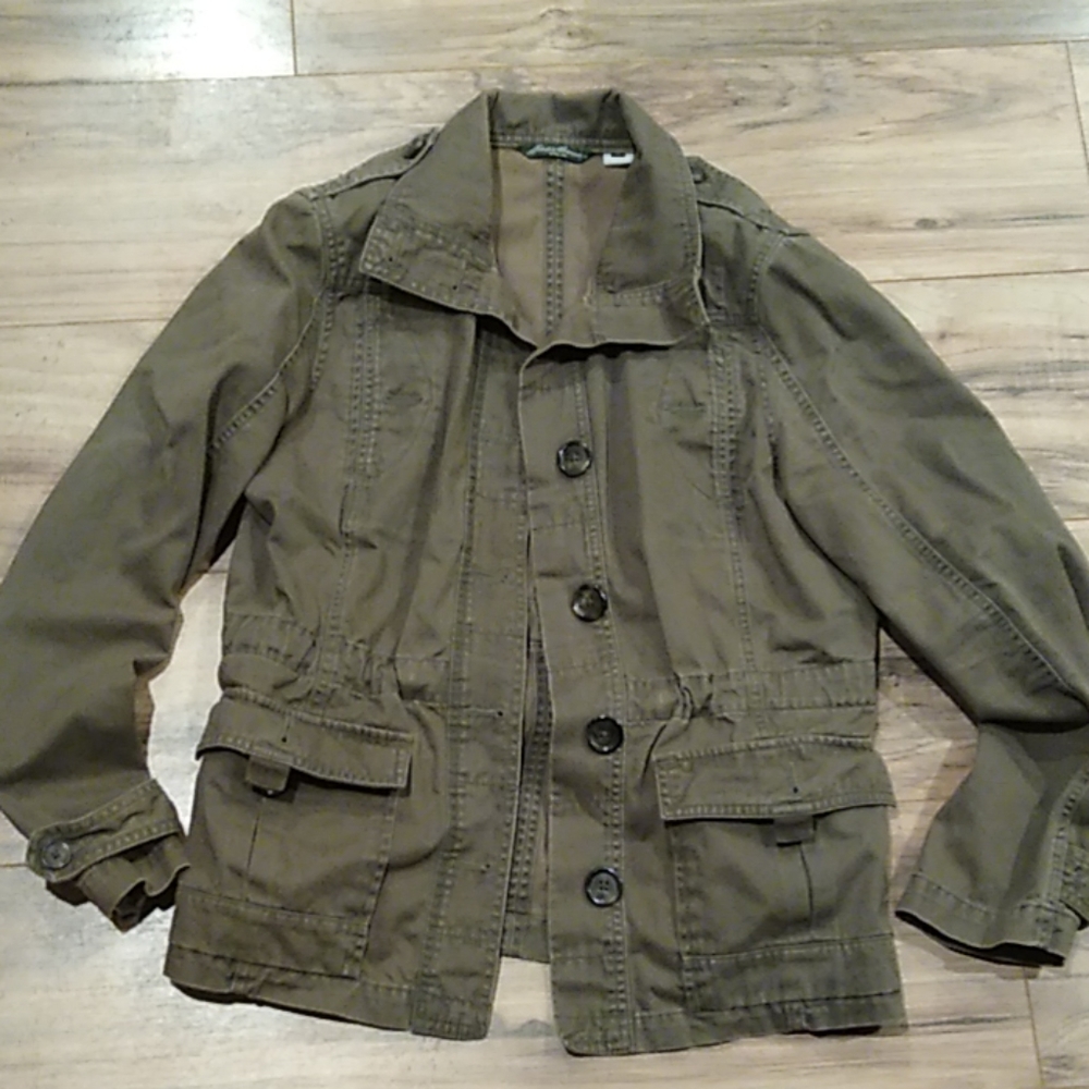 Eddie Bauer Army Green Utility Cargo Jacket M